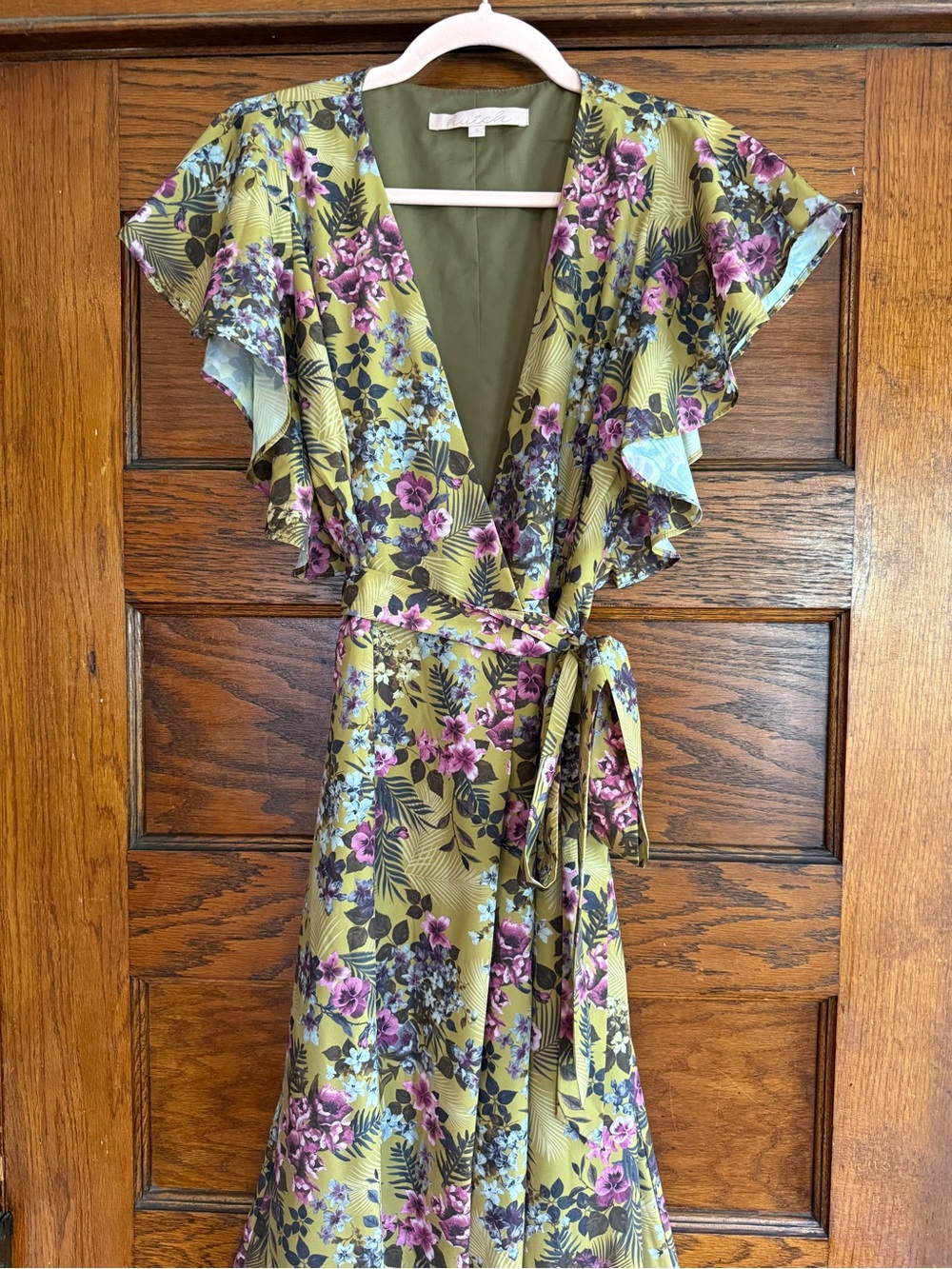 HUTCH Anthro Pietrina Floral Wrap Dress Maxi Flutter Sleeves Femme Prairie S - Picture 2 of 9